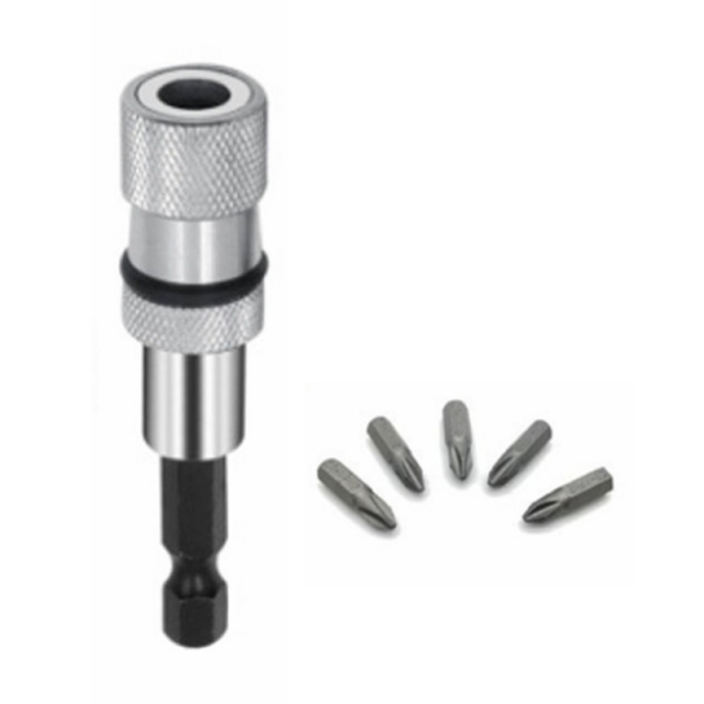 1pcs Adjustable Screw Depth Magnetic Screwdriver Bit Holder 1/4 Inch Hex Driver with 5pcs PH2 Scewdriver Bits 60mm Quick Holder
