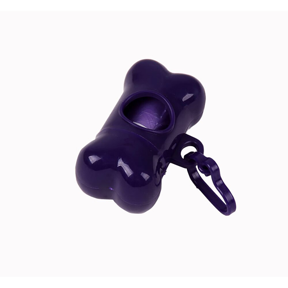 Huisdier Afvalzak Dispenser Voor Hond Kak Tassen Bone Vorm Plastic Huisdier Kleine Hond Outdoor Afval Kak Bag 10 Roll huisdier Afval Kak Tassen: Purple