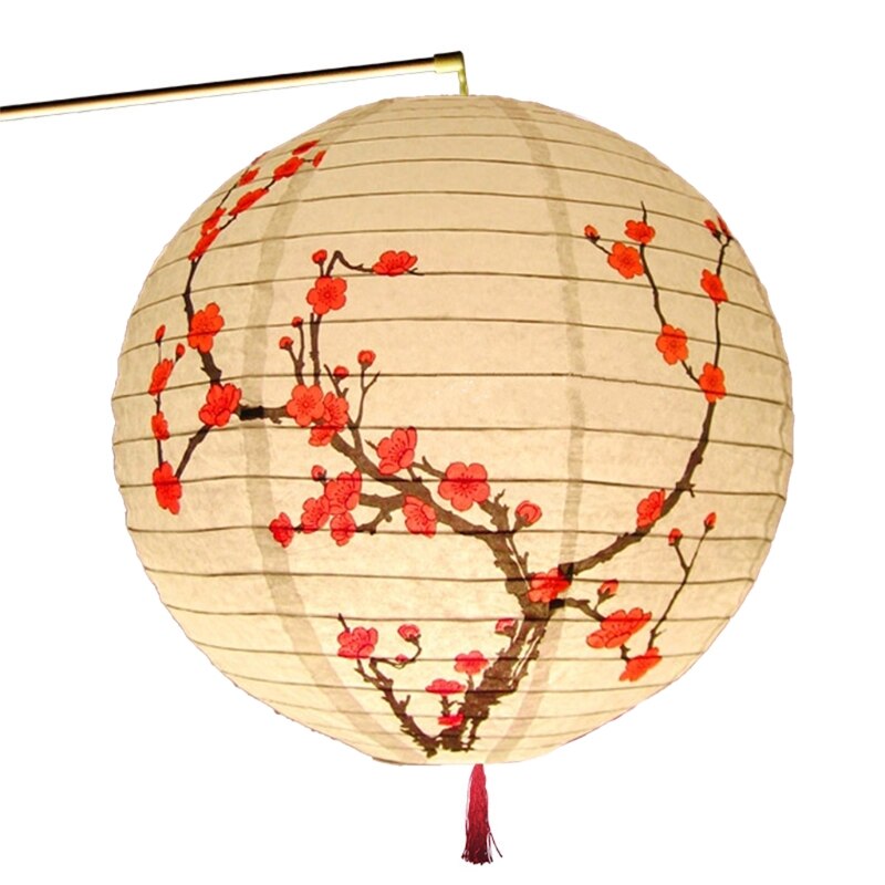 30cm papier rond lanterne abat-jour chinois Style Oriental lumière Restaurant fête de mariage décoration de la maison: Pink peach blossom