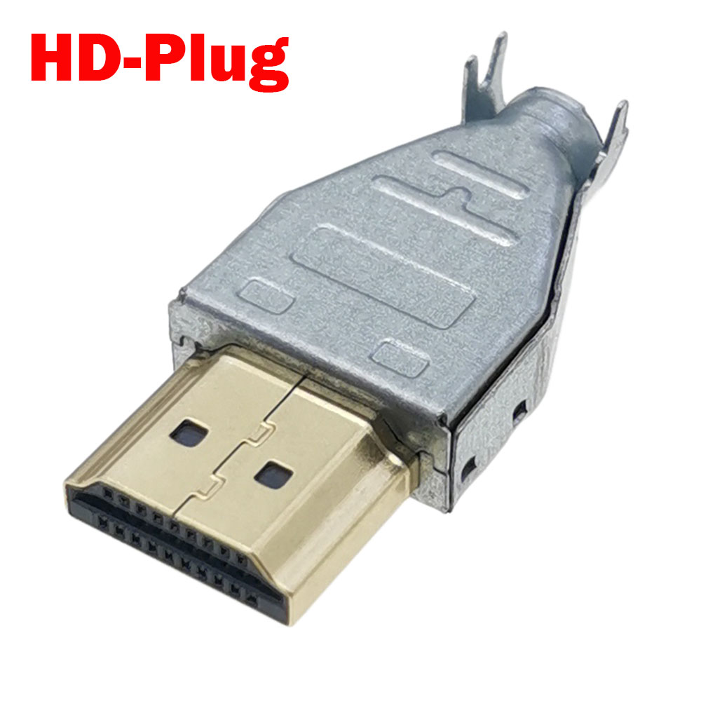 10pcs DIY HDMI-compatible Plug Connector kits Solder Wire Welding Connectors 20P HD DIY Male Plug Metallic housing