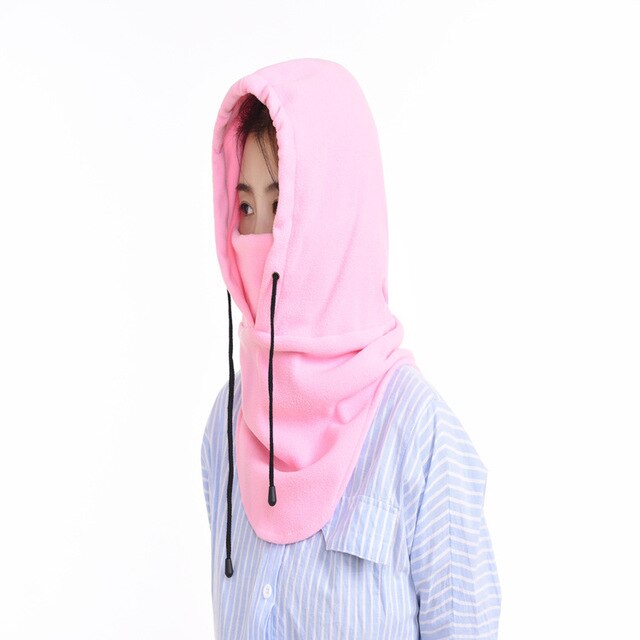 Sally-mascarilla facial completa para hombre y mujer, gorro de forro polar, pasamontañas de cuello, capucha más cálida, deportes de invierno, esquí, máscara táctica: pink