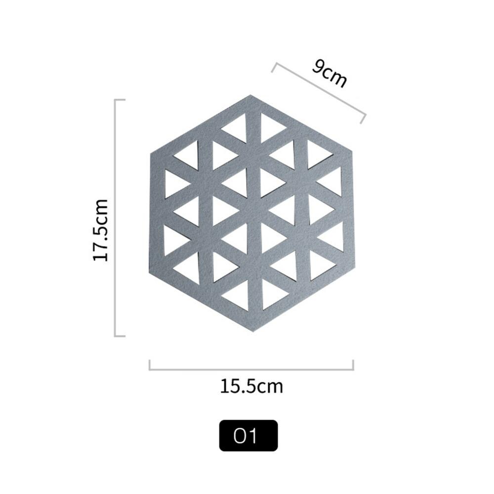 Chic Silicone Coaster Cup Hexagon Mats Pad Heat-insulated Bowl Placemat Home Decor Desktop Eco-friendly Japanese Simple 1PCS: D-Blue 15.5-17.5