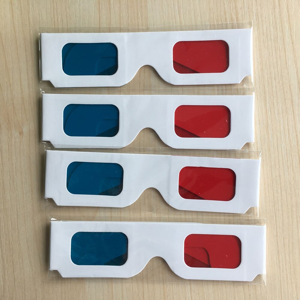 Universal Paper Anaglyph 3D Glasses Paper 3D Glasses View Anaglyph Red Cyan Red/Blue 3D Glass For Movie EF Video