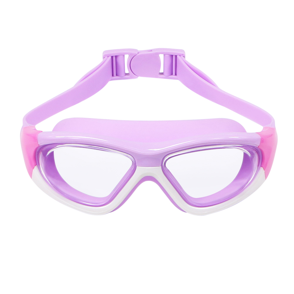 Kleurrijke Verstelbare Kinderen Kids Zwemmen Bril Brillen Waterdichte Hd Siliconen Schild Zwembril Hd Anti-Fog Brillen: Purple