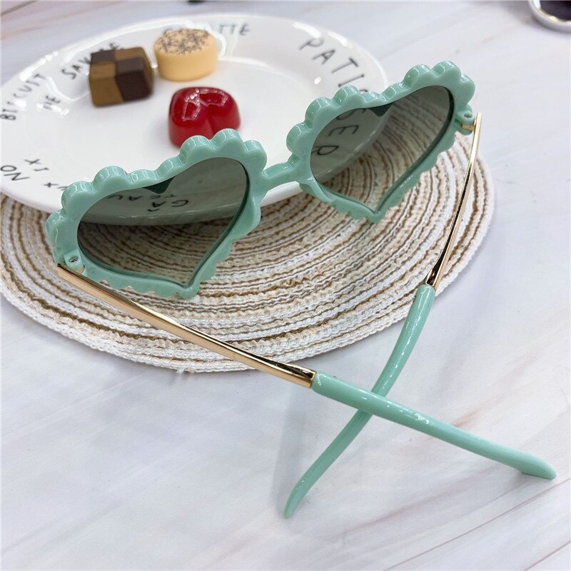 Baby hartvormige bril, kinderzonnebril, liefde voor plastic, roze zonnebril, meisjes,  uv400 zonnebrillen, okulry oculos