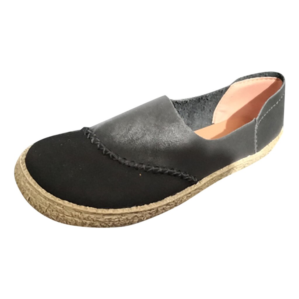 Women's Rome Large Size Slip- on Low Flat Heels Mixed Colors Casual Shoes Breathable Women's Sneaker Slip on Casual Shoe: Black / 36