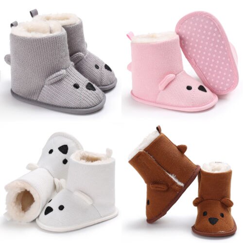 Beer Peuter Baby Jongens Meisjes Snowboots Brei Haak Crib Soft Sole Schoenen 0-18M