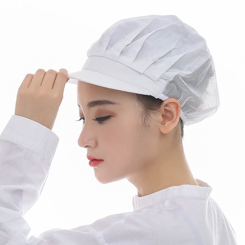 Chapeau de cuisine élastique pour hommes et femmes, chapeau de Chef, accessoires de restaurant, casquette de cuisine anti-poussière, casquette de cuisine d'hôtel respirante: HT4876WT