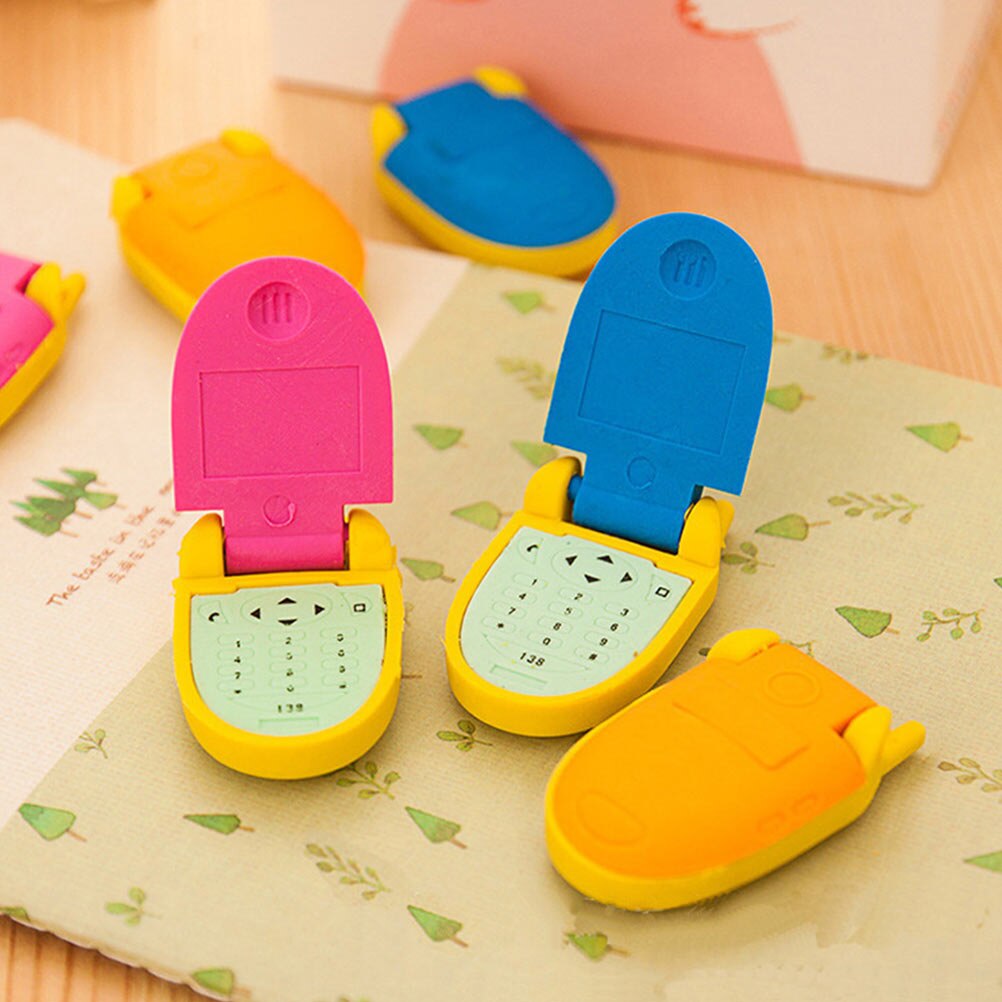 16Pcs Adorable Erasers for Children Cartoon Phone-shaped Erasers Practical Erasers for Painting