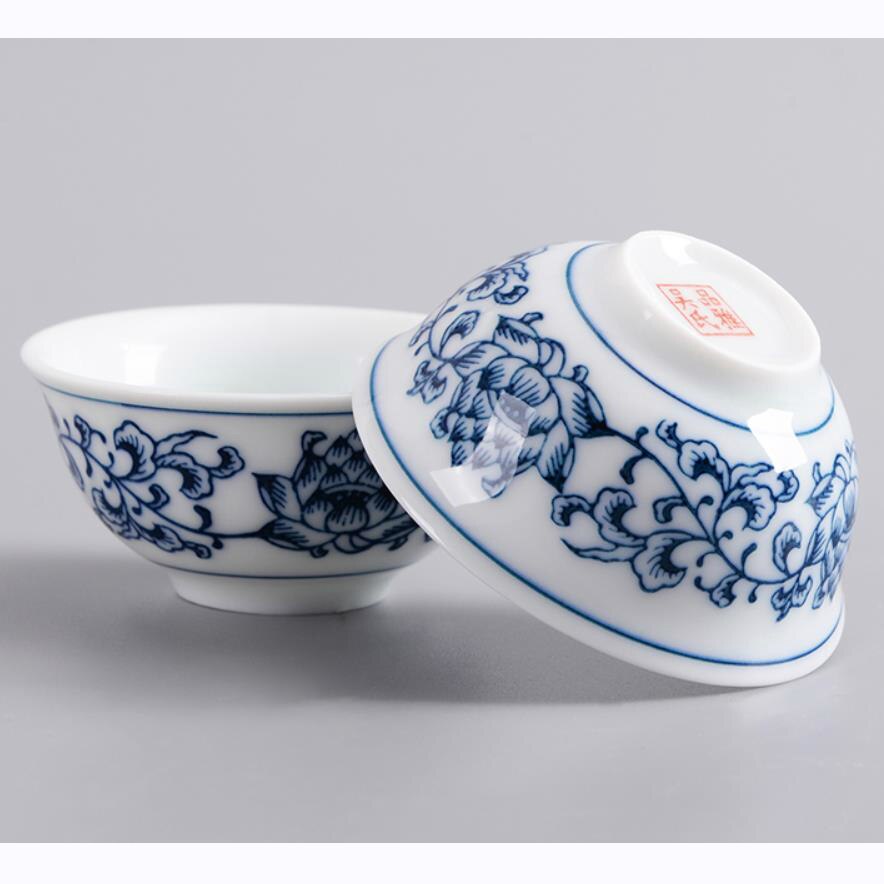 "kingteamall" porselens tekopp qinghua blå og hvit kina teawares teasets teatools