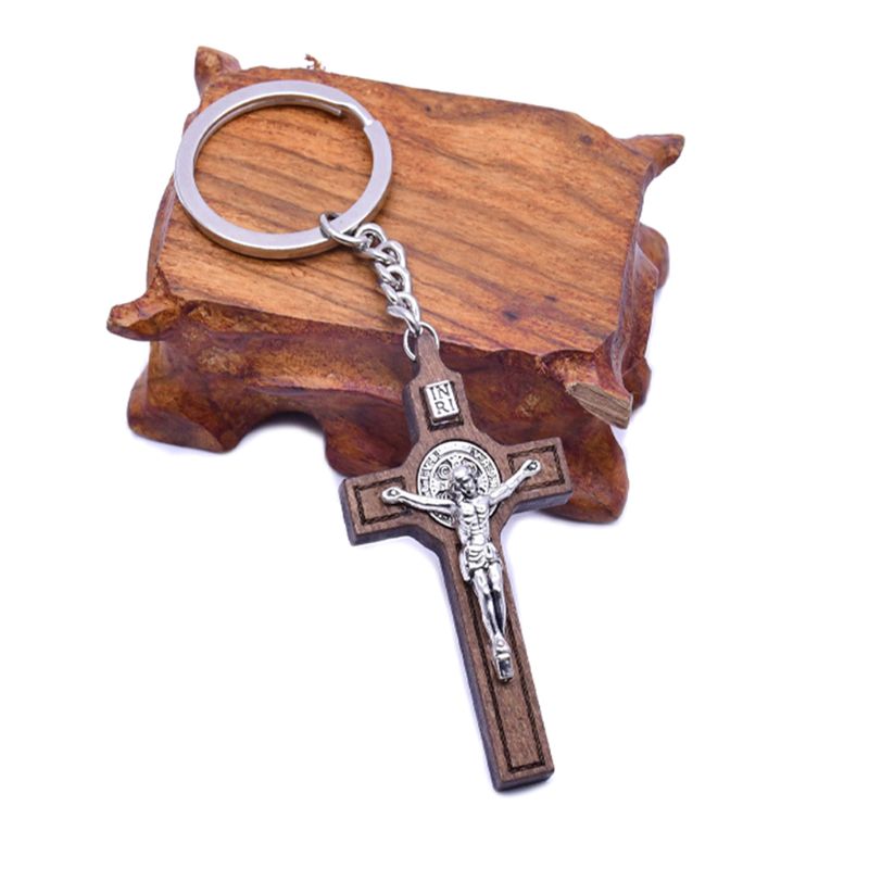 Christian Jesus Cross Sleutelhanger Religieuze Sleutelhanger Sieraden Bag Hanger Auto Souvenirs Voor Vrouwen Mannen QX2E