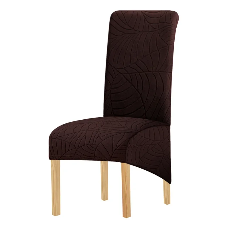 1PC Esszimmer Stuhl Abdeckung Elastische Bankett Stuhl Abdeckungen Sitz Abdeckungen Blätter Jacquard Stühle Schutz für Hotel Hochzeit Party: Dark Khaki
