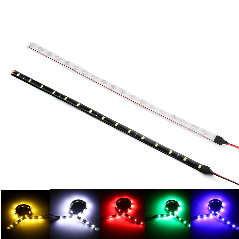 1PC Auto Strip Licht 15 LED Motorfiets Flexibele Bar 30CM 3528 SMD Onder Buis Underglow Underbody Boot Sfeer decoratieve Lamp
