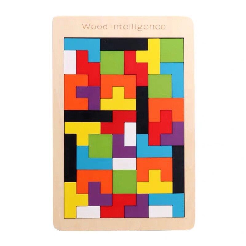 3D Puzzle Wooden Tangram Math Toys Puzzle Tetriss Game Montessori Children Educational Jigsaw Puzzle Game Toy for Boys Girl Baby: 27 capsules