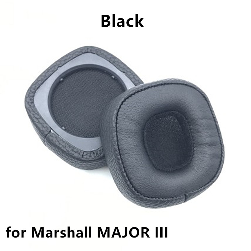 1 par de almohadillas de repuesto para auriculares Marshall Major 2/3, almohadillas para los oídos, funda para los oídos para Marshall Major II III: Negro