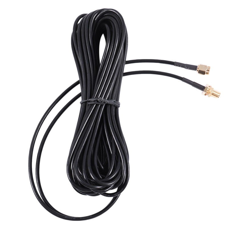 RP - SMA Male to female Wifi antenna connector Extension Cable black 10 M: Default Title