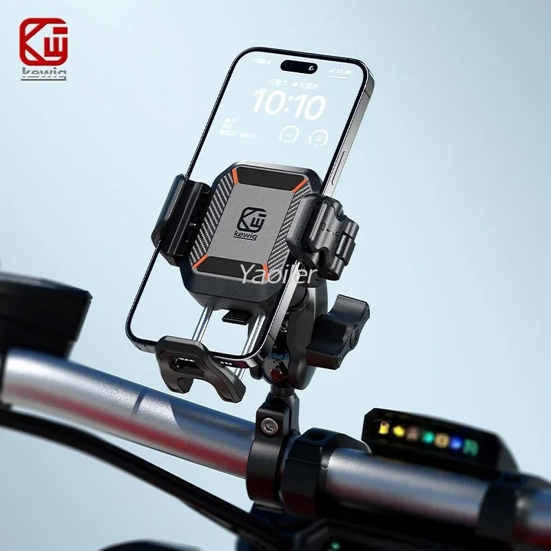 Soporte de teléfono para motocicleta, Amortiguador de vibración Dual, antivibración, para iPhone 15/14 Pro Max, 5,2-7,2 pulgadas