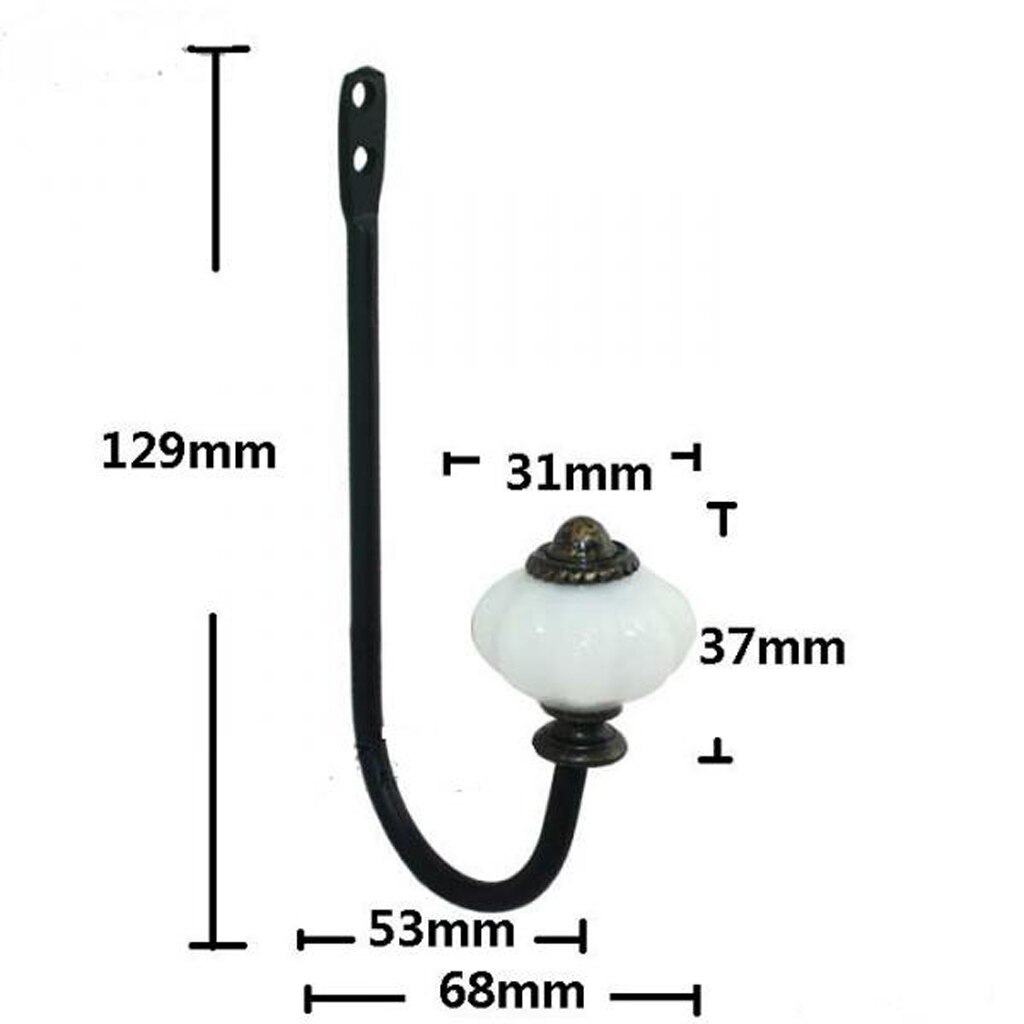 Universel europæisk stil keramisk hoved dør væg kroge holder nøgle håndklæde tøj frakke hat bøjle