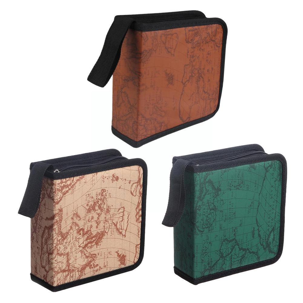 World Map Cd Vcd Dvd 40 Discs Opbergdoos Houder Pakket Opslag Album Kaart Streep Cover Home Auto Organizer Bag beschermende C Z1O0