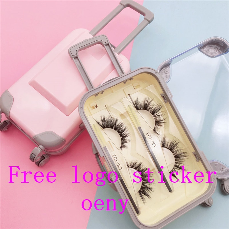 cute suitcase luggage eyelash packaging for mink lashes