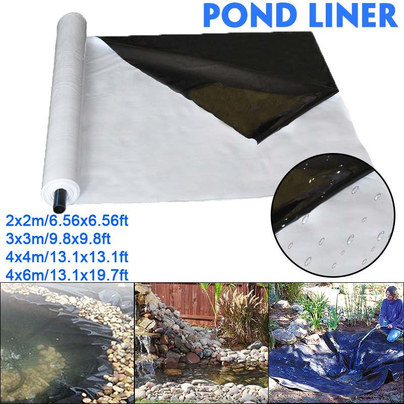 Black White PE Fish Pond Liner Garden Pond Landscaping Pool Reinforced Thick Heavy Duty Waterproof Membrane Liner Cloth