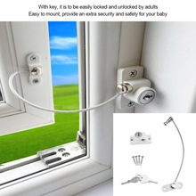 Baby Child Safety Window Door Opening Restrictor Security Cable Lock 19cm Flexible Wire White Black