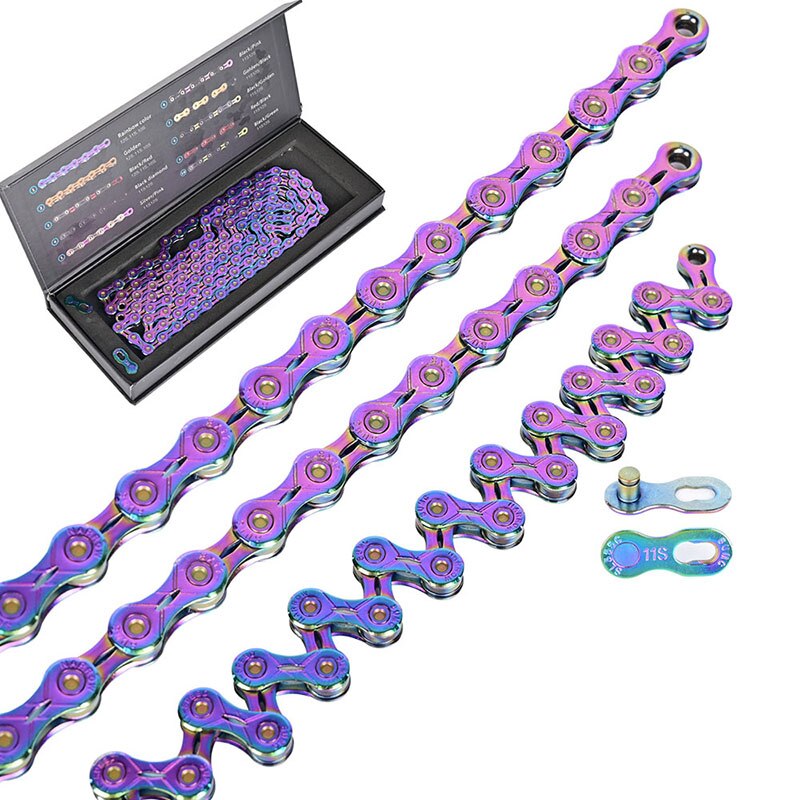 Bicycle Chain Rainbow Colorful Mountain MTB Road Bike Shifting Chain 9/10/11/12 Speed With Connector Master Links BC0581