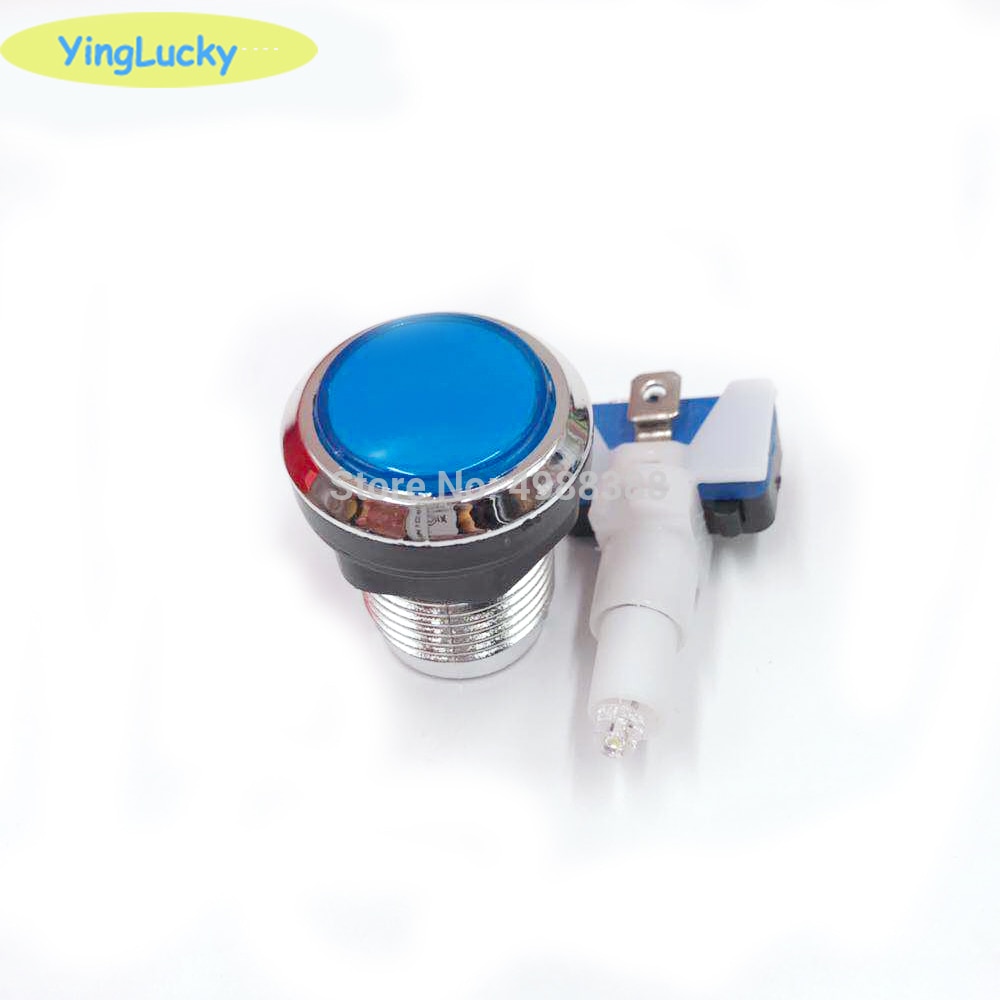 33mm Drukknop Arcade Knop Led Micro Schakelaar Momentary Verlichte 12 v Knop Schakelaar: Blauw