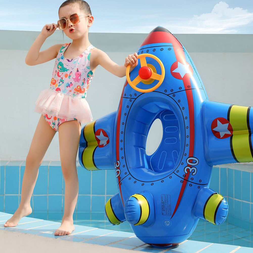 Cartoon Vliegtuigen Baby Zwemmen Ring Kinderen Opblaasbaar Zwembad Float Cirkel Veiligheid Zwemmen Seat Kinderen Zomer Water Baden Speelgoed Toegang