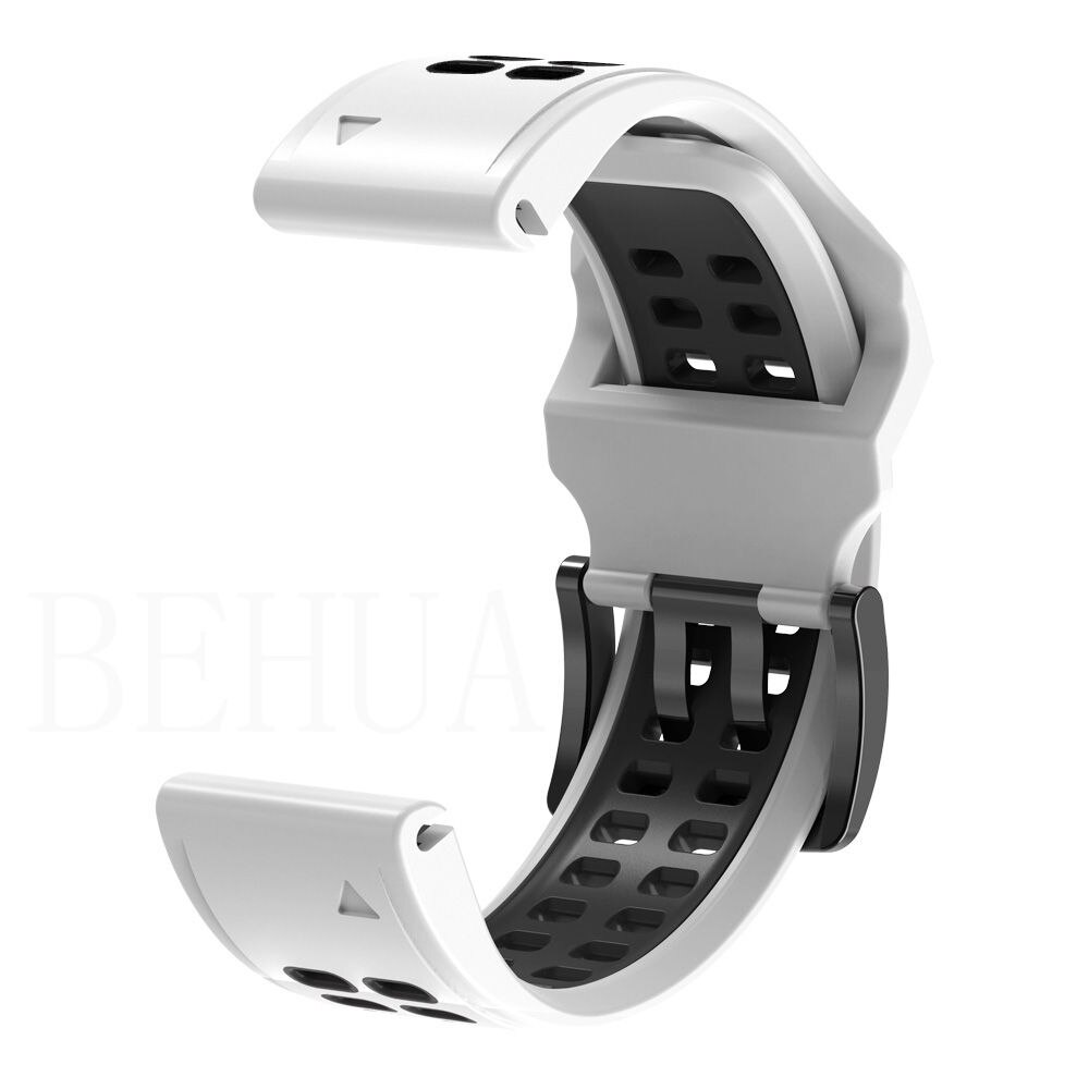 22 26Mm Silicone Horlogeband Voor Garmin Fenix 7X 7 6X 6 Pro Fenix 5X 5 Plus Forerunner 945 Band wriststrap Quick Release Armband: Zilver geel / 14mm