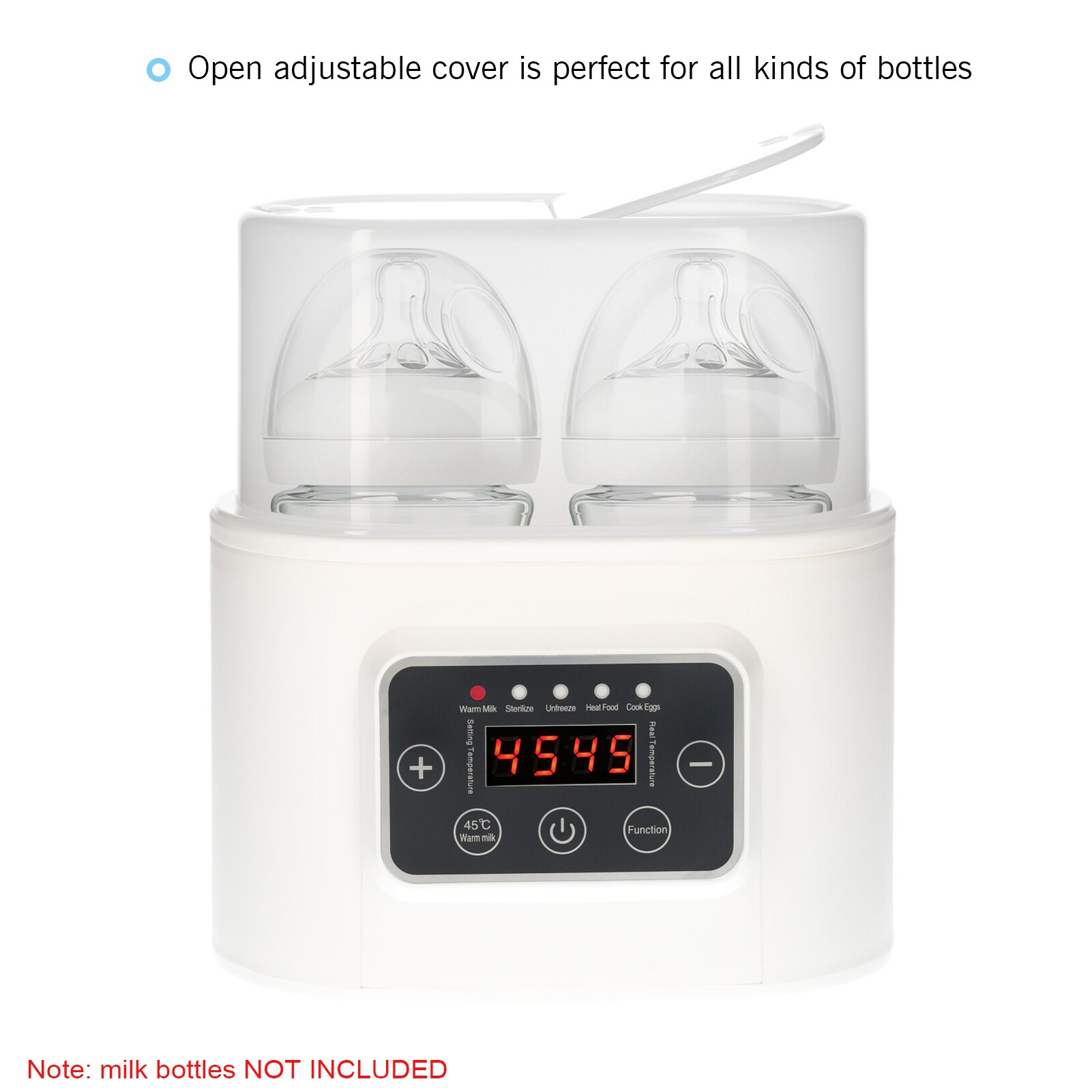 Baby Bottle Warmer 5-in-1 Digital Baby Food Warmer with Timer Digital Display Double Bottle Portable Warmer for Breastmilk