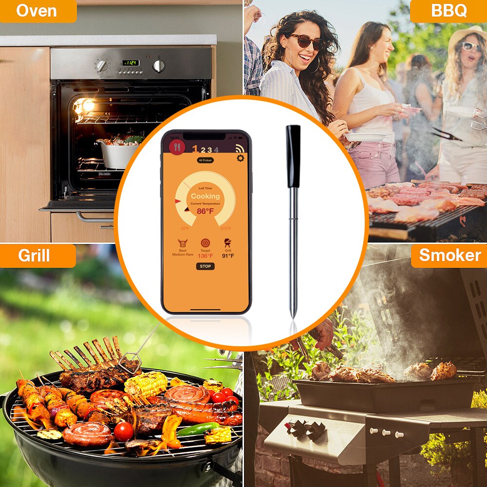 Termómetro Digital electrónico inalámbrico para comida, medidor de temperatura para carne, barbacoa, cocina, Sensor de temperatura