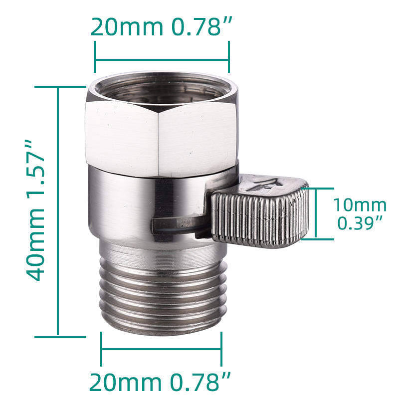 Ciencia G1/2 Shower Head Shut Off Valve Brass Water Control Valve with Short Switch for Fixed Handheld Shower Head Sprayer