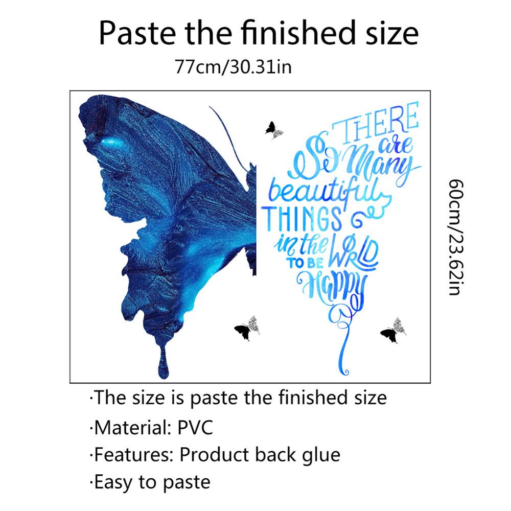 Blue Butterfly Wall Stickers Bedroom Living Room Sofa Background Decoration Wallpaper Art Word Decals For Home Stickers