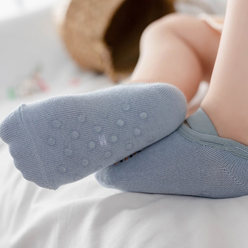 Wecute Newborn Baby Sock Cotton Short Anti Slip Ankle Socks Elastic Unisex First Walker Shoes For Infant Boys Girls Solid Color