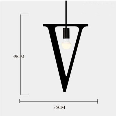 Plafonnier suspendu en fer avec alphabet anglais, éclairage d'intérieur, luminaire décoratif de plafond, idéal pour une réception, un restaurant, un salon, un café, un bar, un bar ou un bureau: Gris clair