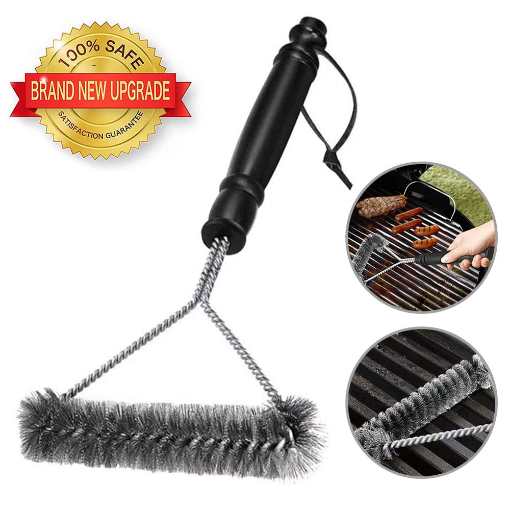 Kit de cepillo de limpieza para parrilla de barbacoa, herramienta de cocina de acero inoxidable, accesorios para exteriores y cocina: Default Title