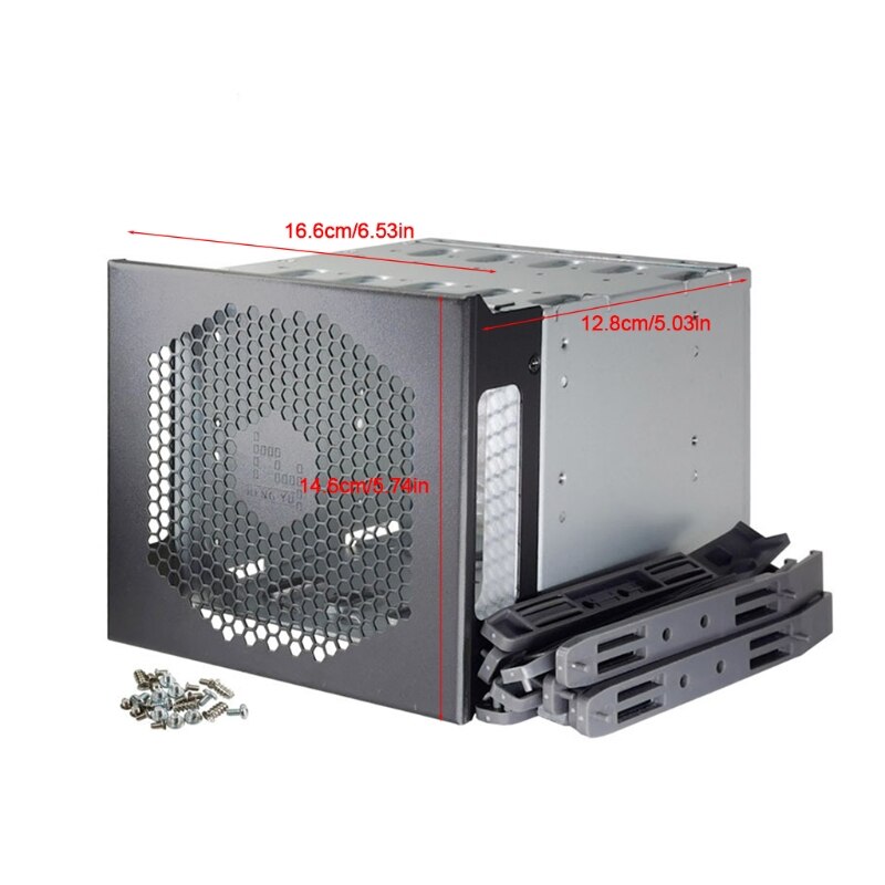 5inch to 5 X 3.5in Rack Stainless Steel Hard Drive Cage for Desktop Computer SATA HDD Cage Hard Drive Tray Rack