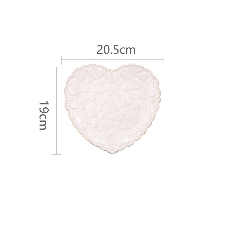 French Ceramic Plate Court Floral Relief Decor Desktop Fruit Salad Dish Modern Western Restaurant Plates Set Kitchen Tableware: E-small