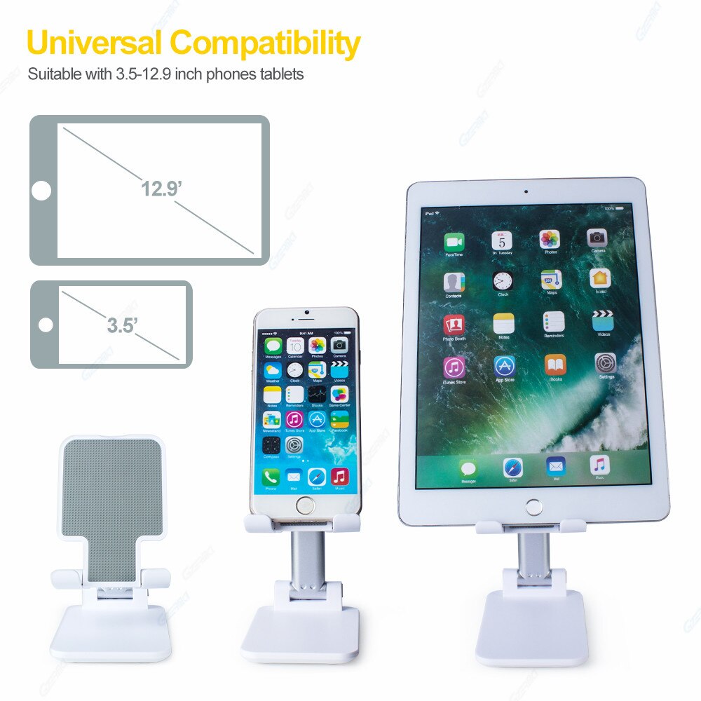 Fully Foldable Tablet Stand Adjustable Desktop Tablet Holder Stand For iPad Samsung Xiaomi Tablet Mount Support 3.5-12.9'' Phone