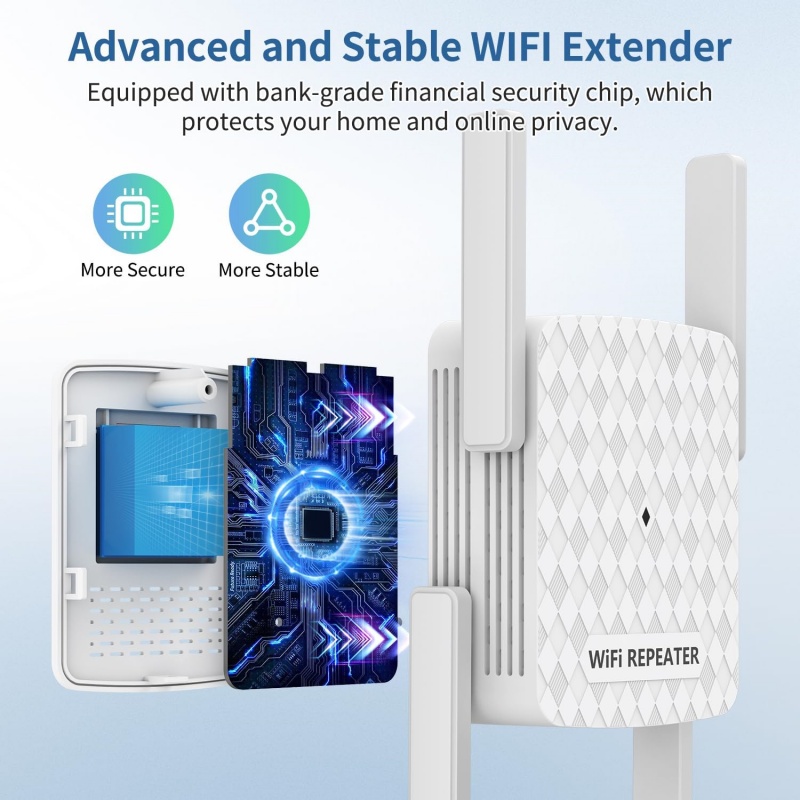 Wzmacniacz sygnału WiFi Dual Band 1200Mbps 5GHz z obsługą 2.4G i 5GHz, przedłużacz zasięgu sieci WiFi, wzmacniacz sygnału Wi-Fi o dużym zasięgu.