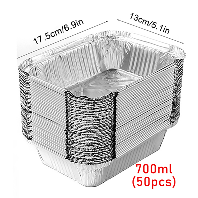 50 stuks wegwerp aluminiumfolie, verschillende maten, blikken pannen zijn perfect voor koken, verwarmen, opbergen en bereiden van voedsel.: Licht Geel