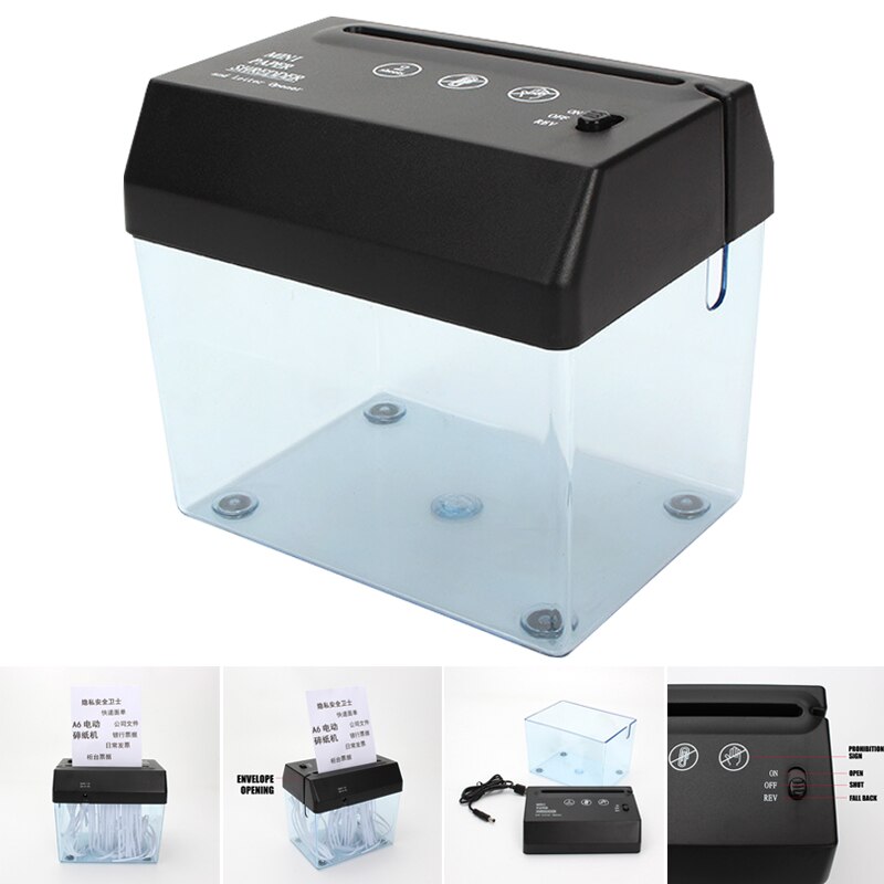 Mini Electric Shredder A6Crusher Paper Documents Cutting Machine with Letter Opener for Home Office Desktop FKU66