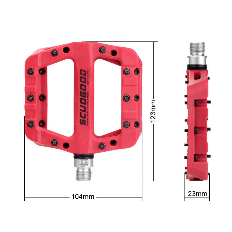 Bikein mtb pedaler nylon fiber ultralet flad pedal xc am bmx mountain road bike anti-slip fast gear big foot cykelpedaler