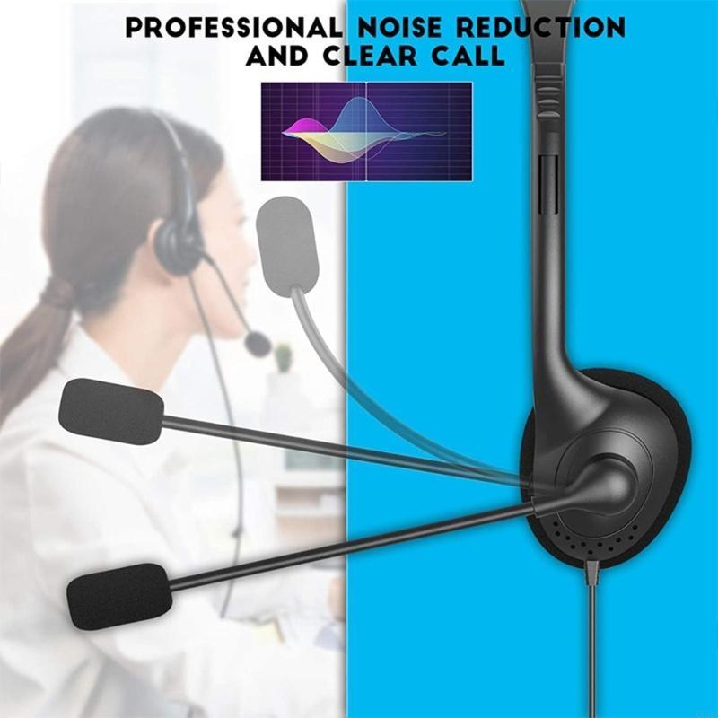 AP29 USB Headset with Microphone Single-Sided Computer Headphone Lightweight Call Center Headset for PC/Laptop/Computer