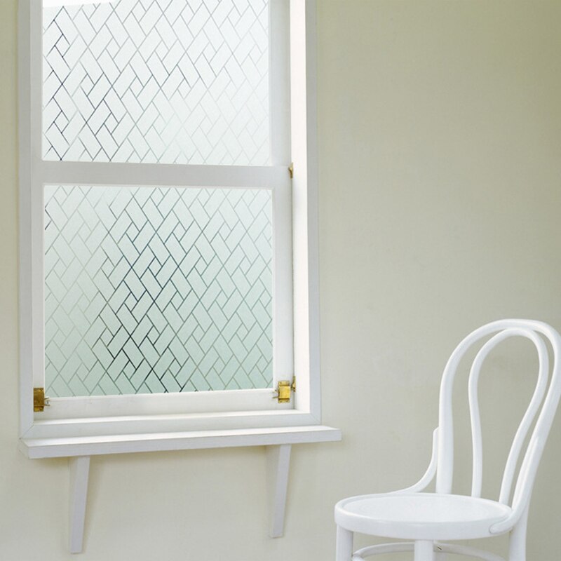PVC Rectangle Static Glass Film Translucent Self-Adhesive Glass Film Vinyl Geometric Window Foil Privacy Sticker