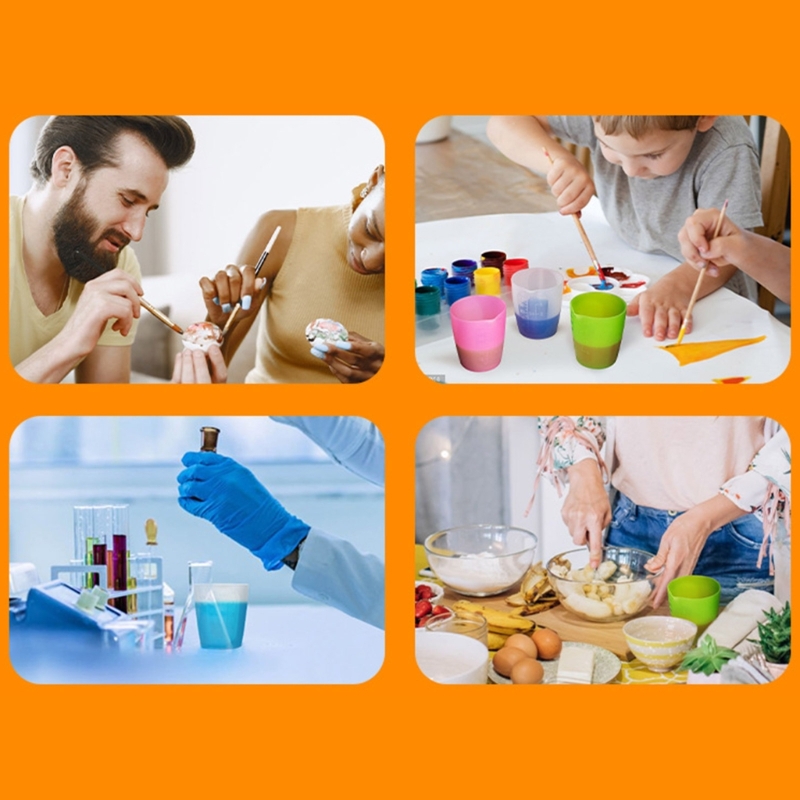 Wieder verwendbare Silikon-Messbecher Harz-Misch becher Epoxidschmuck-Gussformen Acrylfarben-Gieß becher