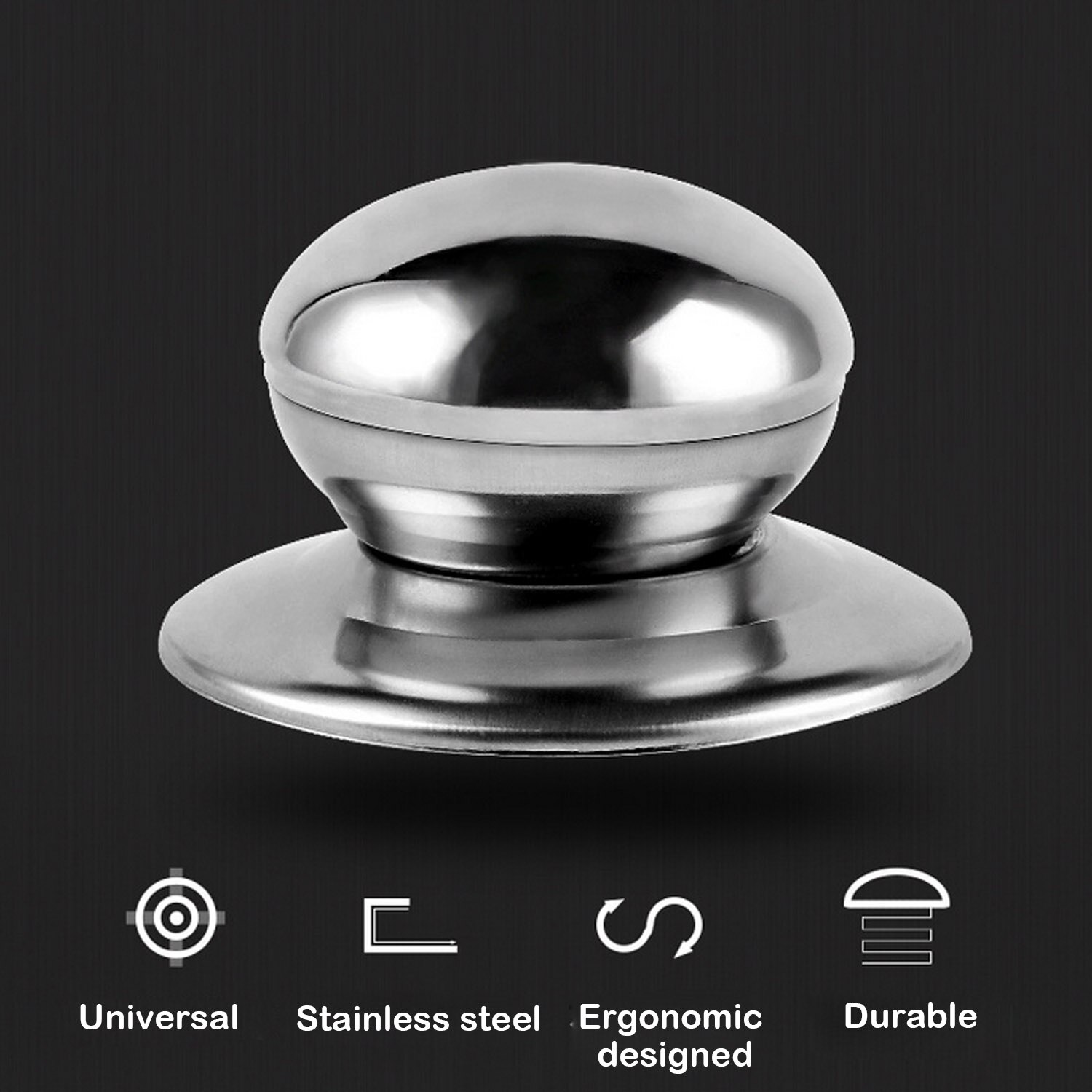 Behogar 4 stk rustfritt stål utskiftbart deksel knapp panne gryte glass lokk deksel håndtak knott håndgrep grep kjøkkenverktøy