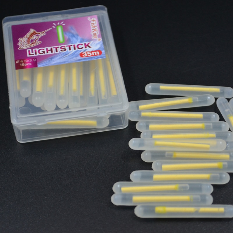 Fish king fishing lys float 15pc/ lot lys stick night float stang lys mørk glød fluorescerende lys pind fiske tilbehør