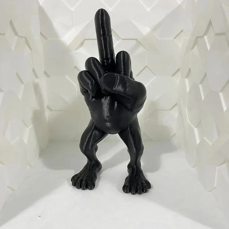 Middelvinger Figuur Met Benen Kantoor Bureau Hars Ornamenten Creatieve Grappige Middelvinger Bureaublad Decoratie: Bordeaux
